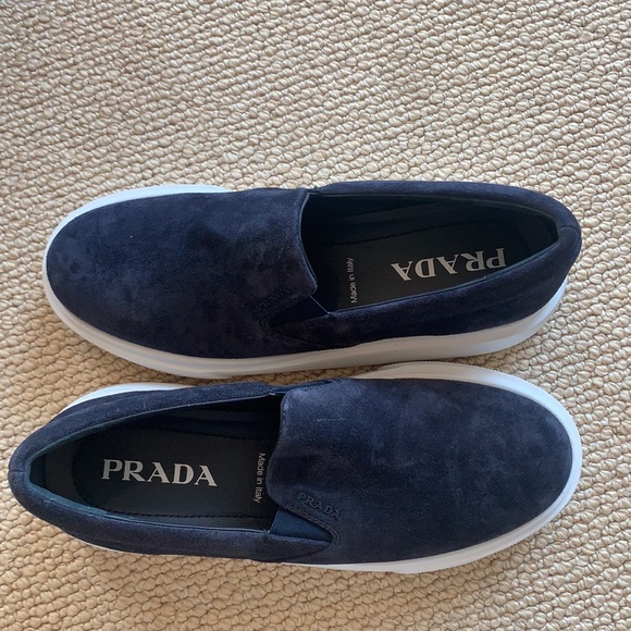 Prada navy suede platform slides - Picture 3 of 4